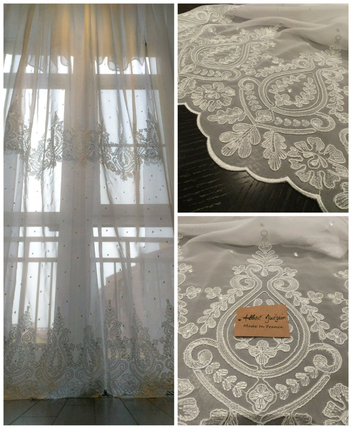 Тюль с вышивкой Ришелье