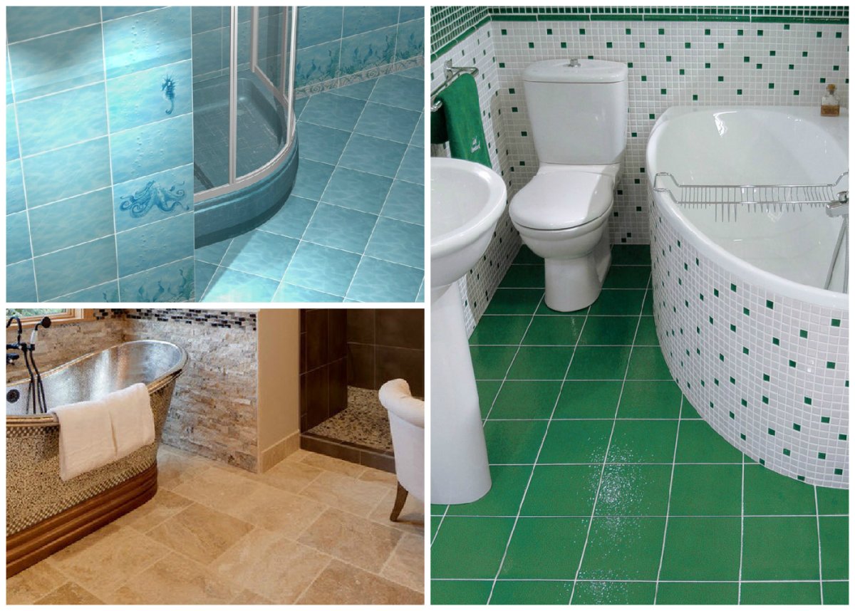 Раскладка плитки на полу в ванной