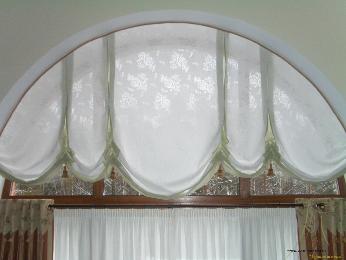Тюль на арочное окно
