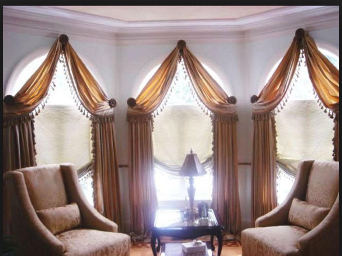 Шторы на высокое арочное окно