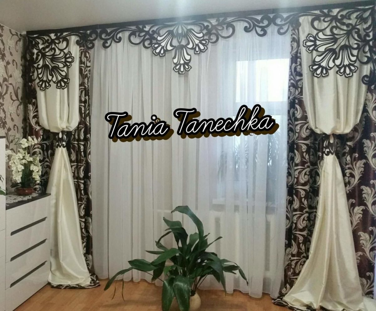 Ажурные ламбрекены с вуалью