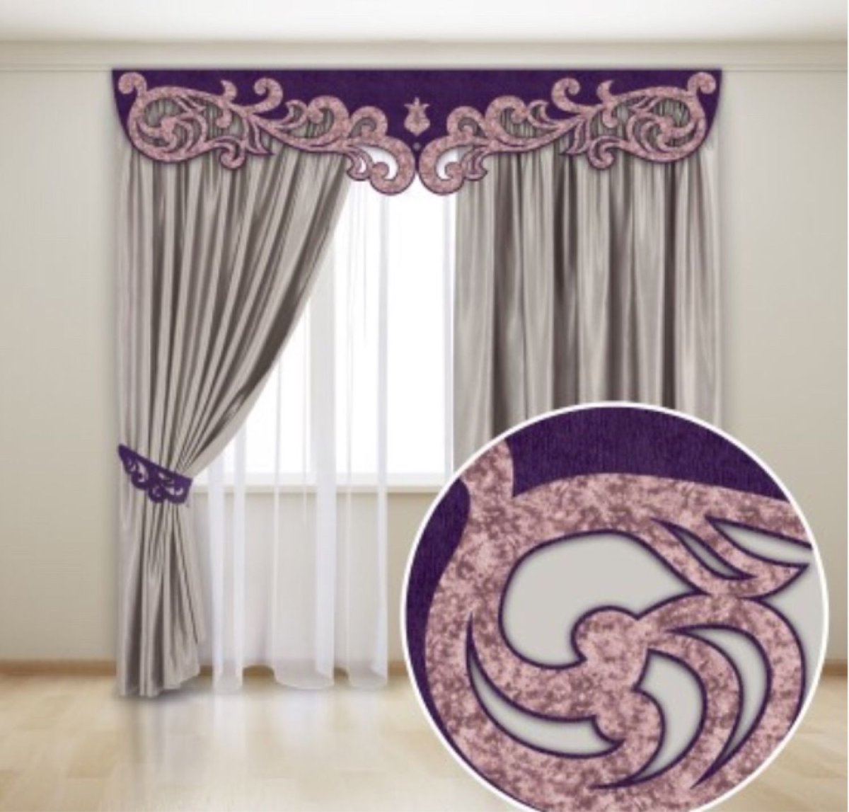 Ажурный ламбрекен м001