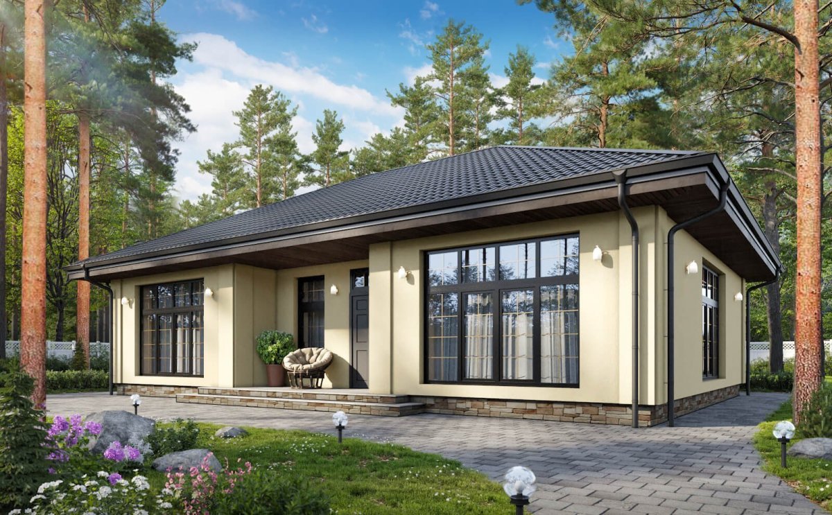 Одноэтажный дом 200кв с террасой