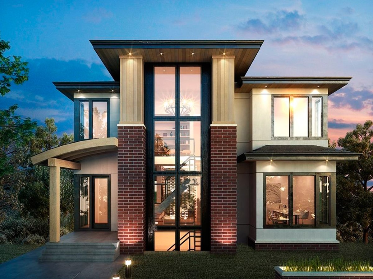 Дом с большими панорамными окнами