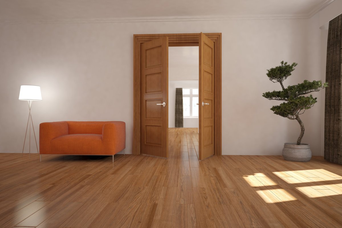 Буковый ламинат и двери в интерьере
