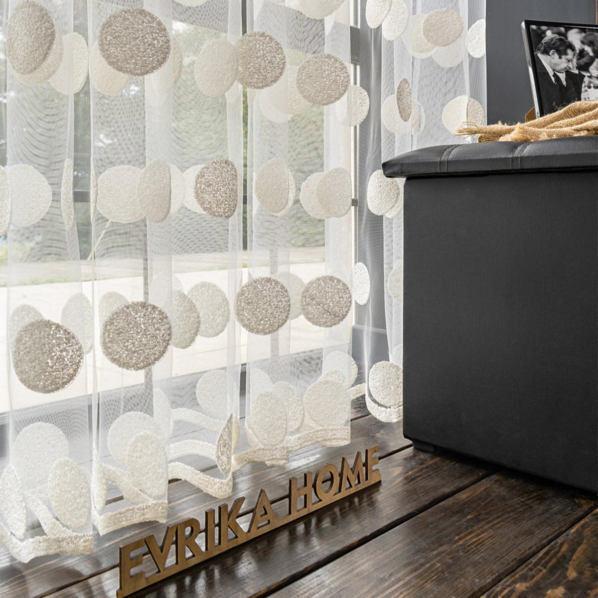 Тюль с кругами 90-х годов фото