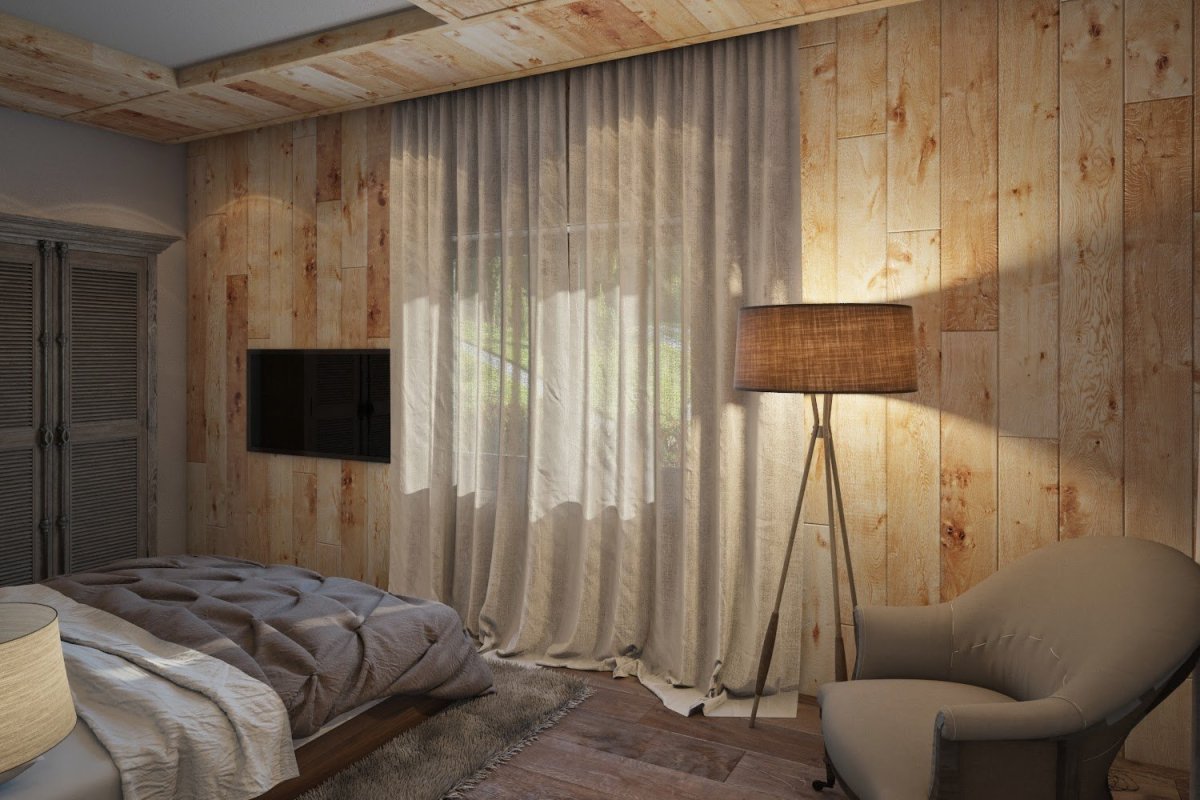 Ламинат на стену на даче