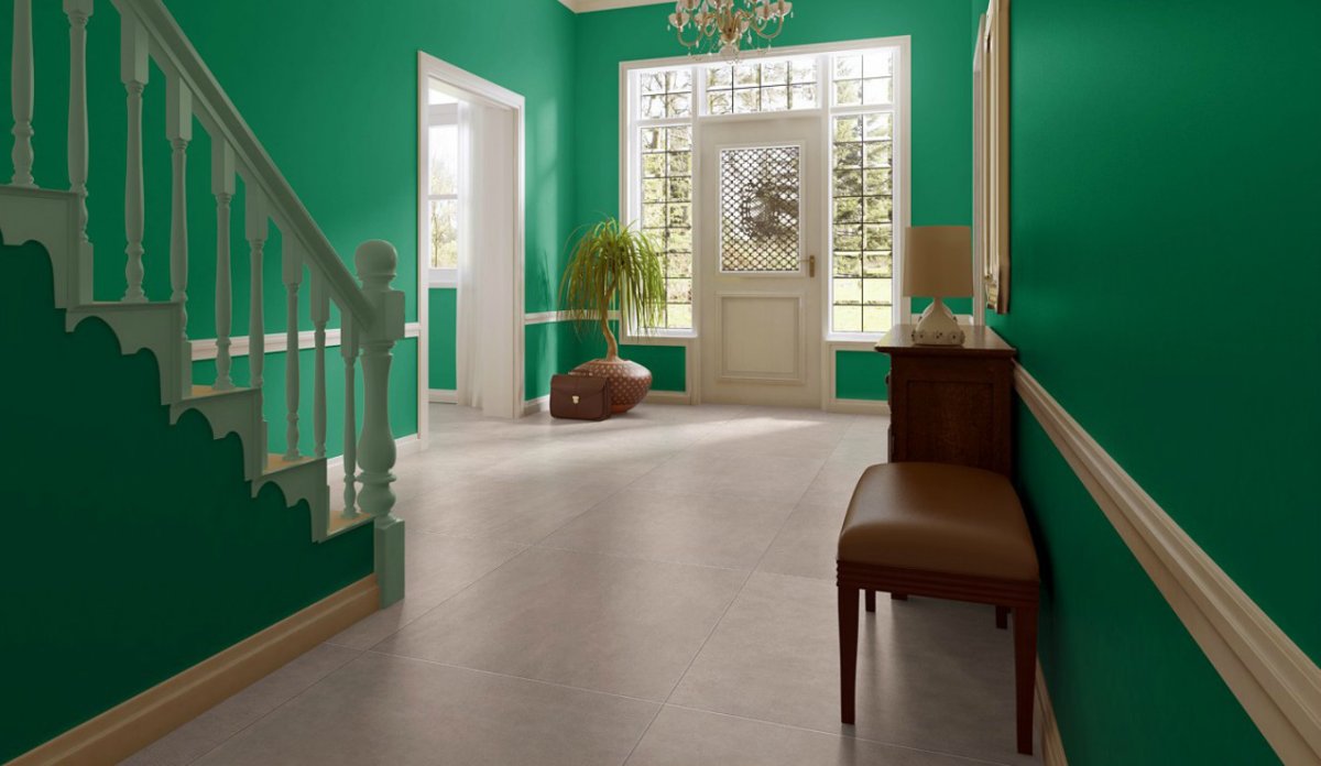 Зеленый плинтус в интерьере