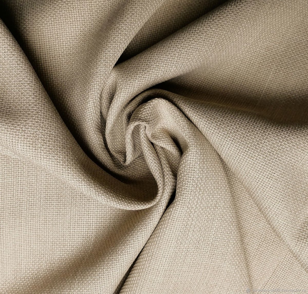 Портьера под лен н320 см меланж горчица