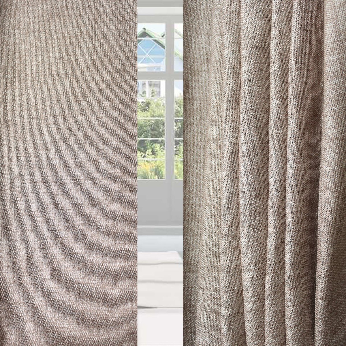 Комплект портьер блэкаут-лен b502-3, бежевый (BT-200010-gr)