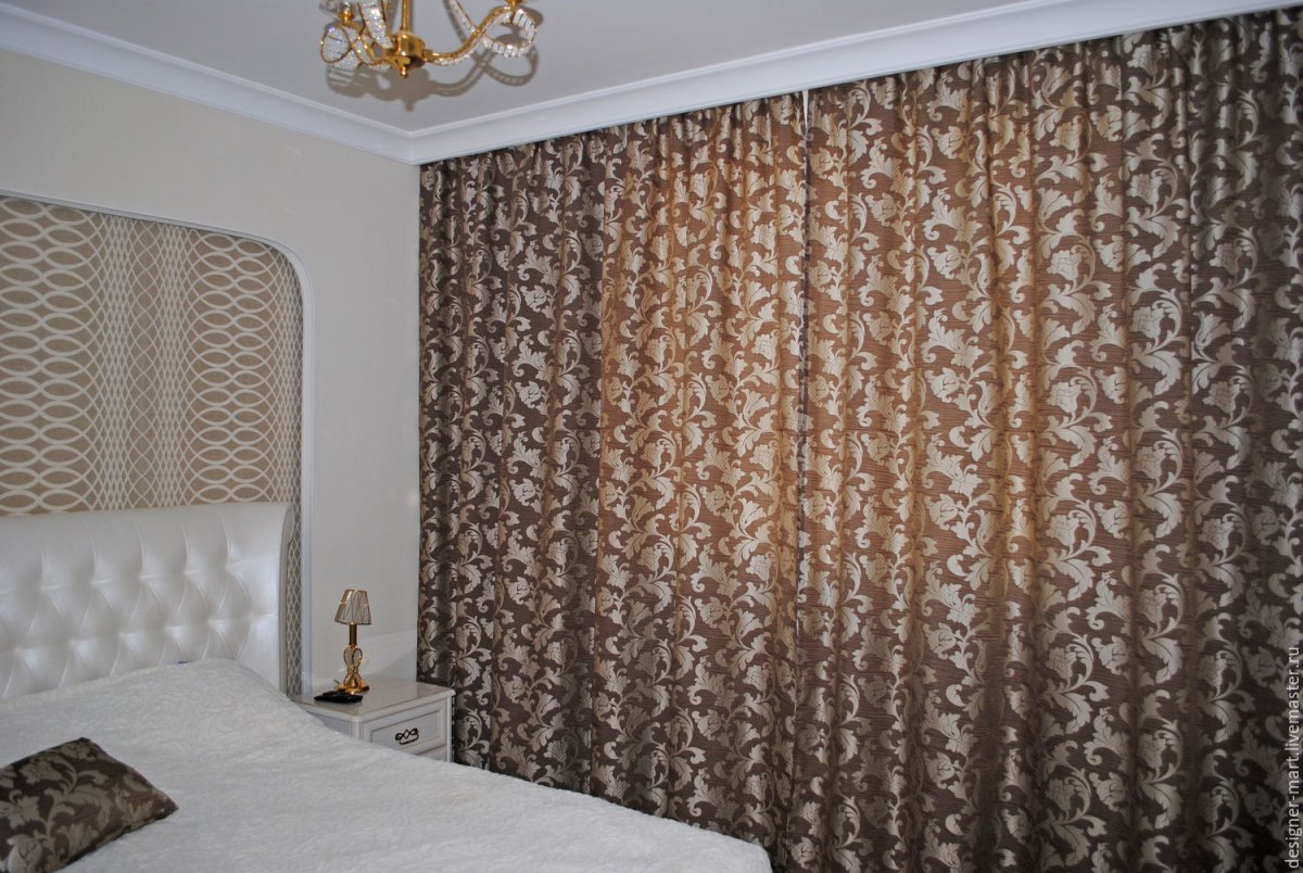 Шторы из жатки для спальни