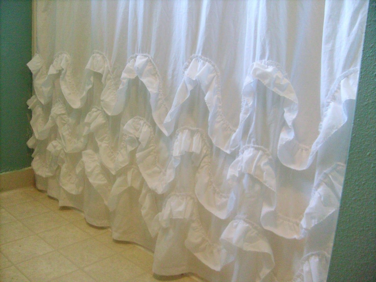 Тюль с оборкой по низу