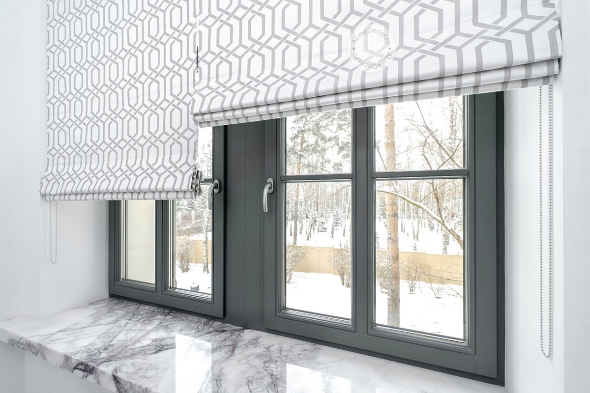 Рулонные шторы широкий подоконник