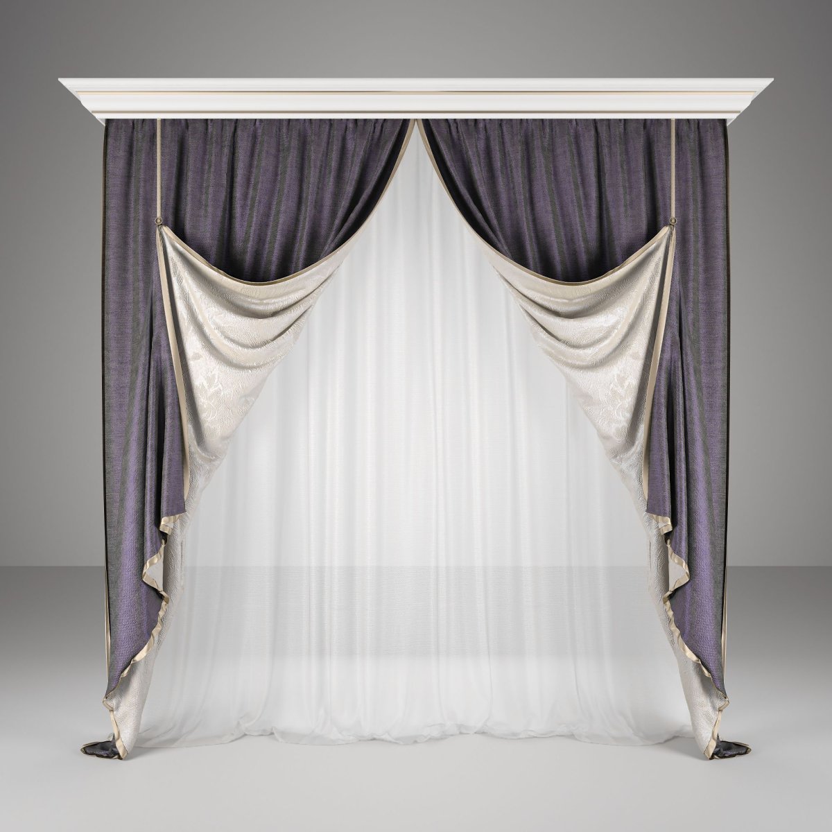 Шторы в гостиную двусторонние