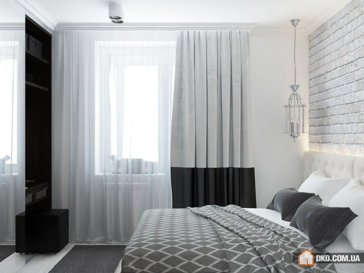 Серая плитка в спальне