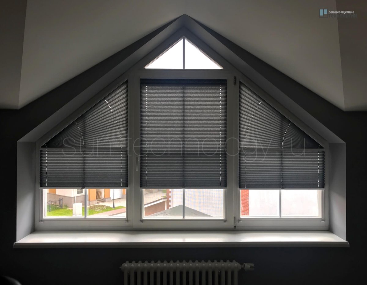 Плиссе на сложные окна