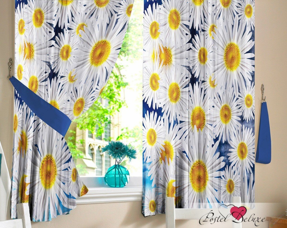 Занавески с ромашками