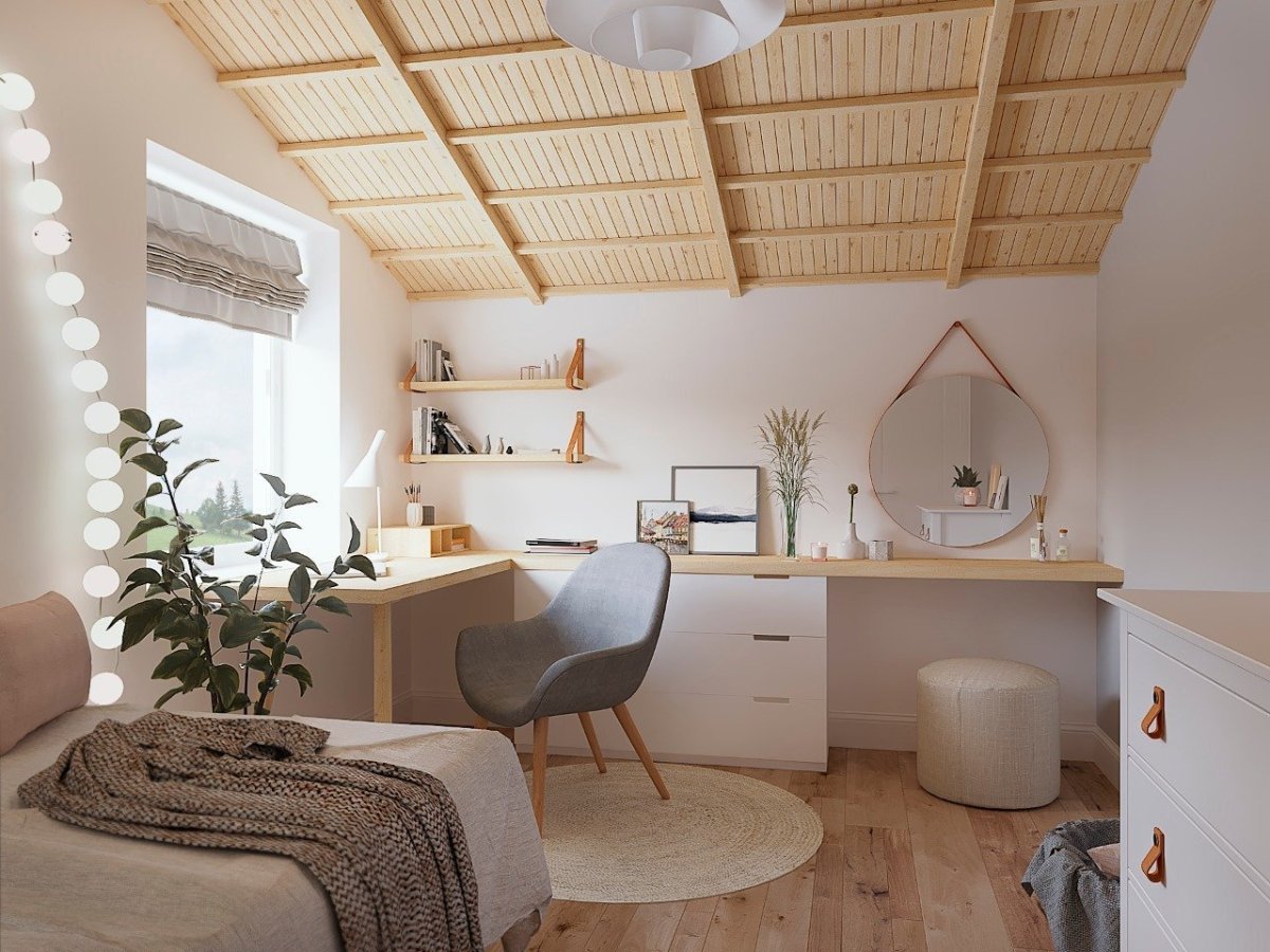 Комната на мансарде для подростка