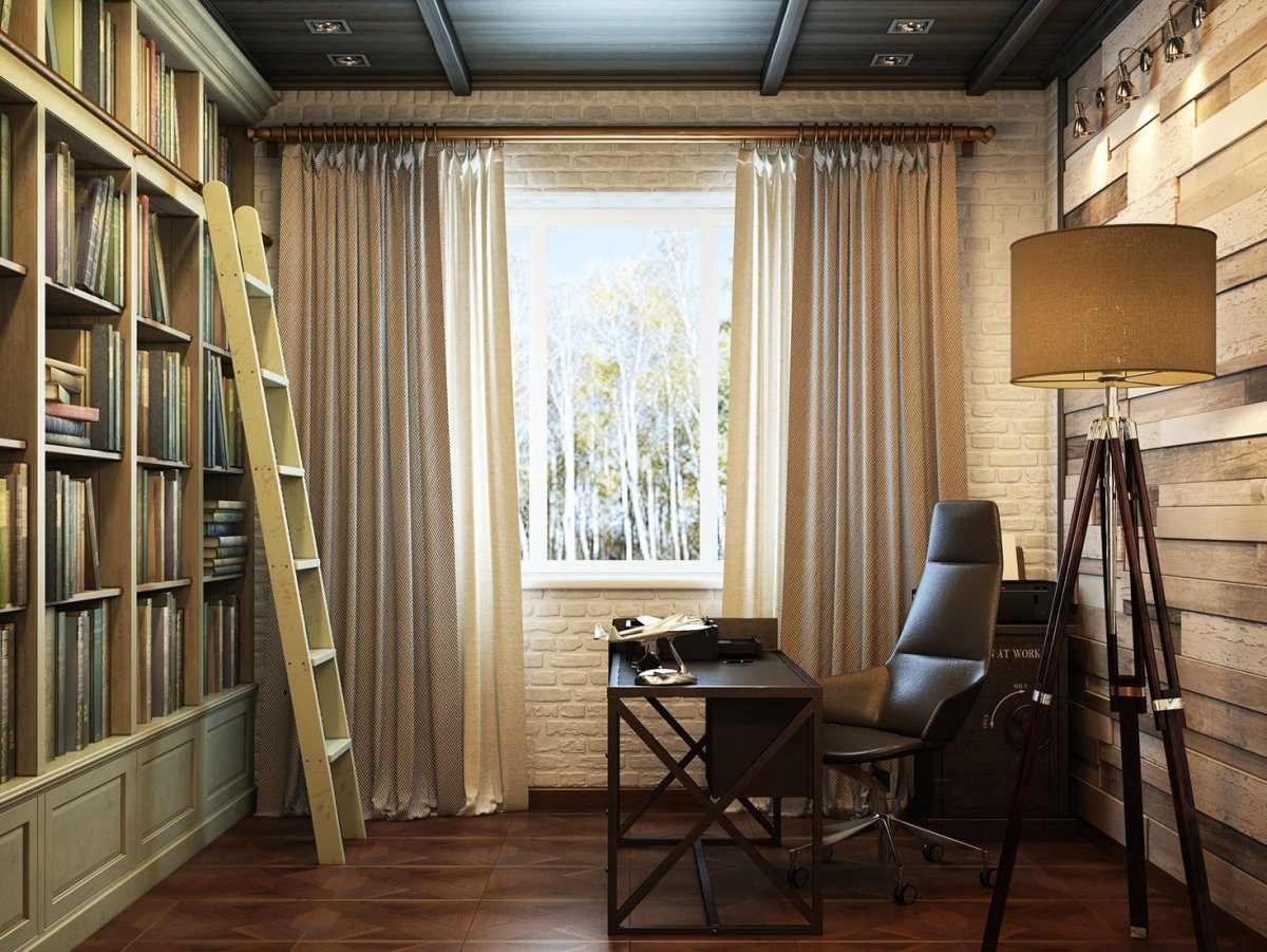 Шторы в маленьком кабинете