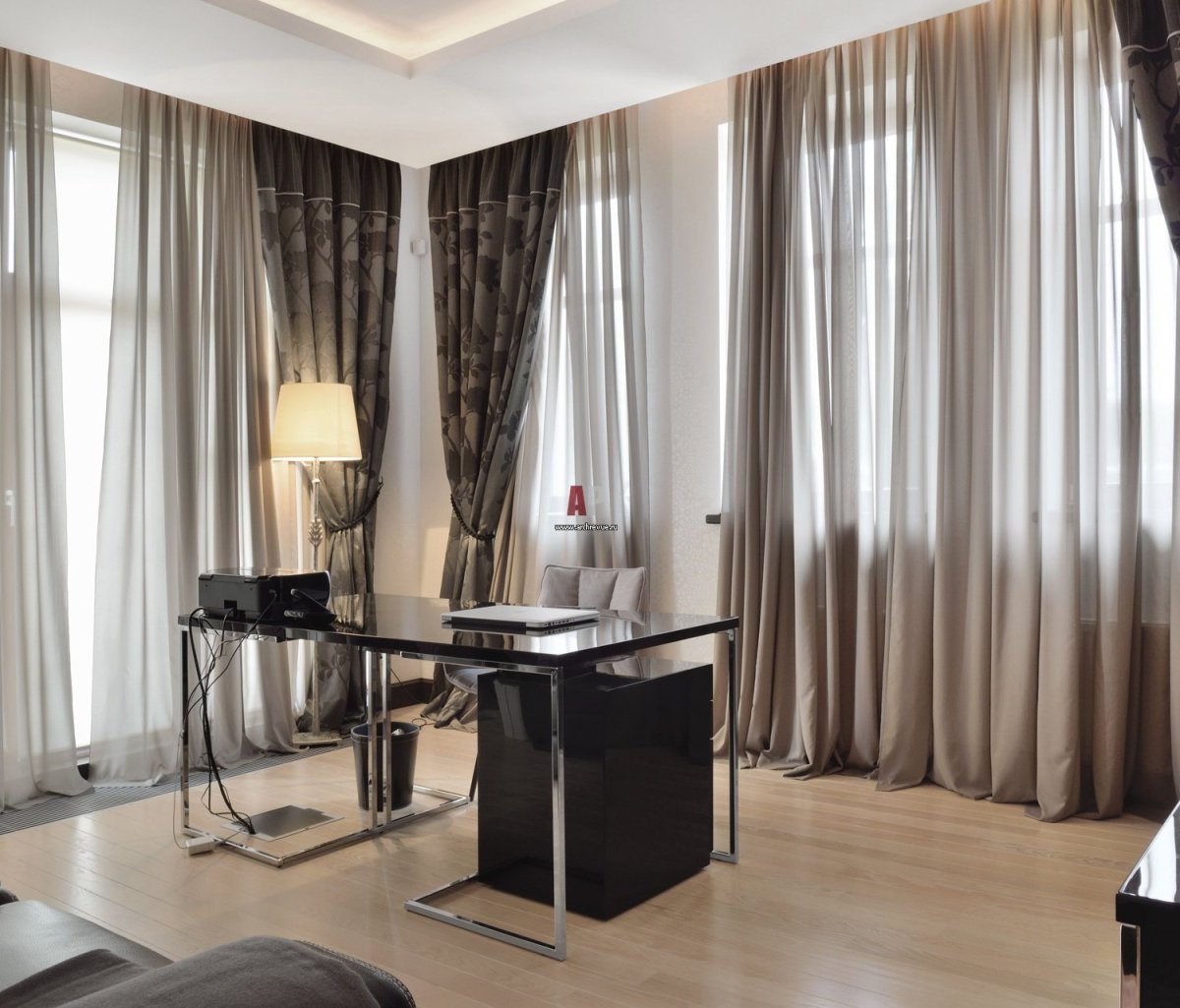 Тюль в кабинет в современном стиле