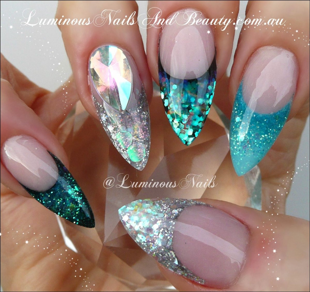 Аквариумный маникюр с битым стеклом