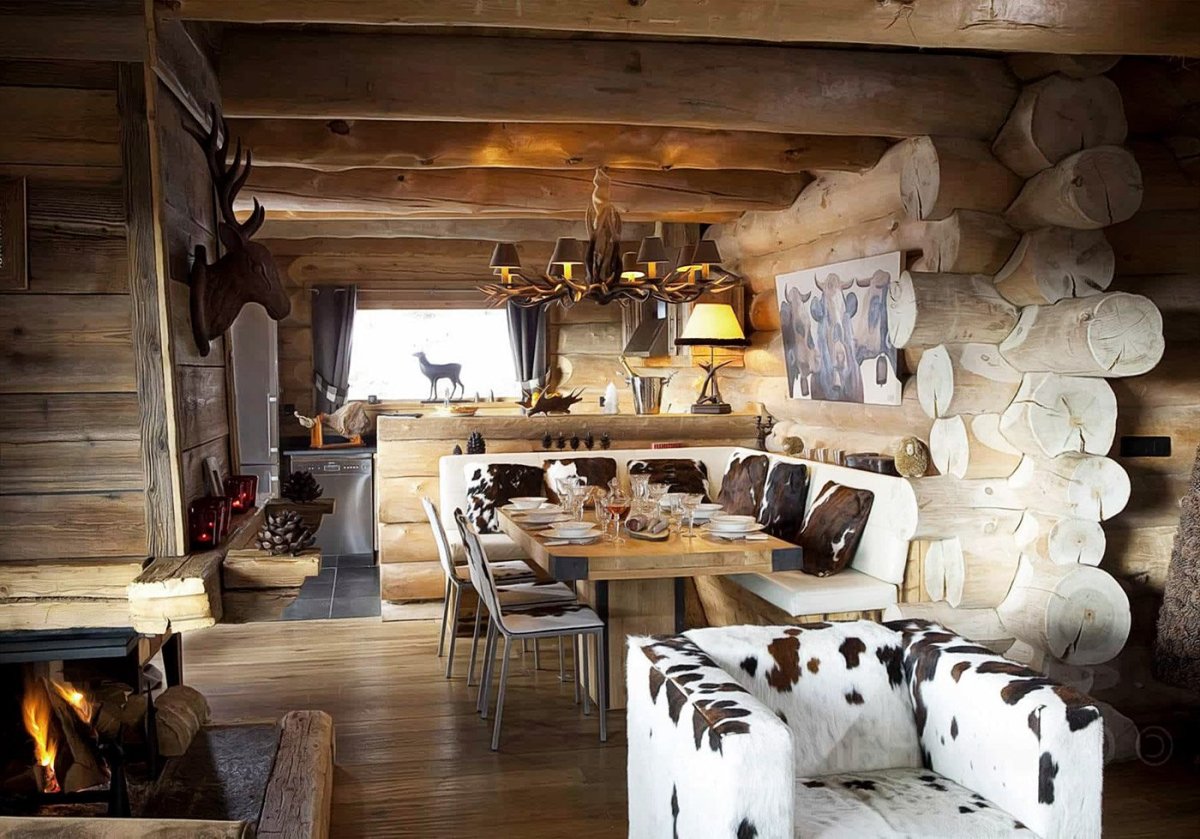 Дом-Шале оцилиндрованного бревна дом Шале