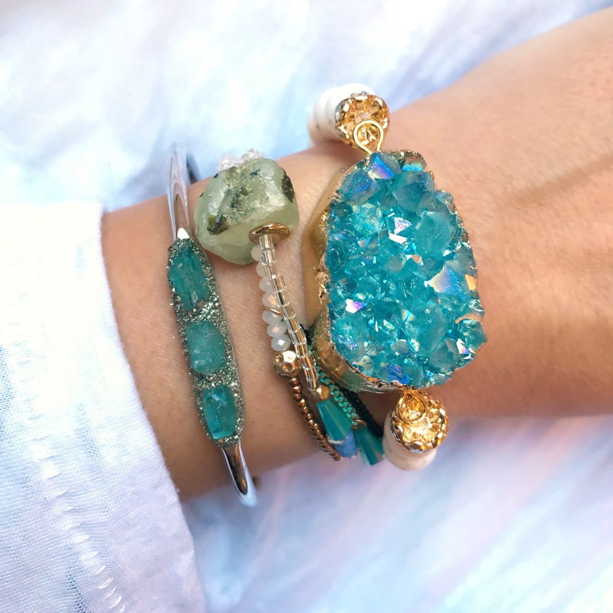 Итальянская бижутерия серьги с аквамарином