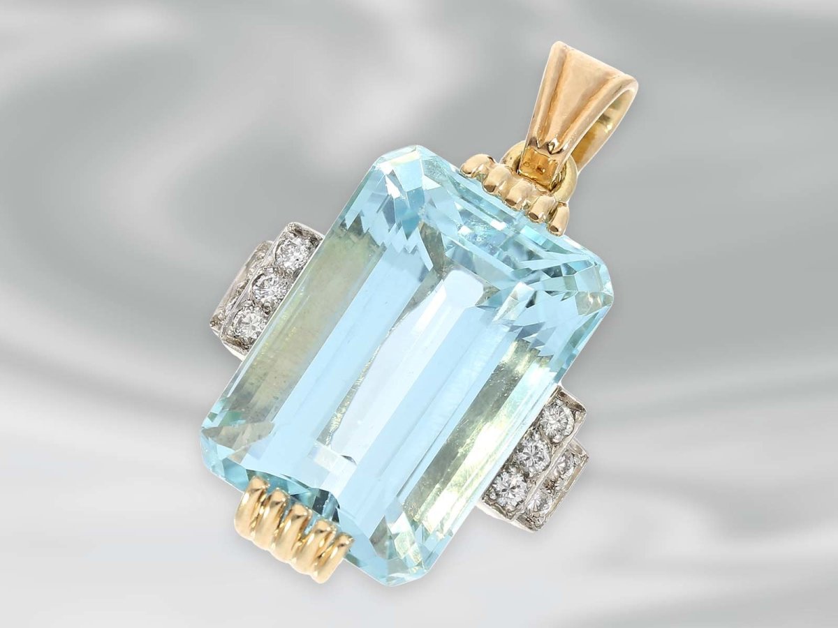 Старинная подвеска с аквамарином