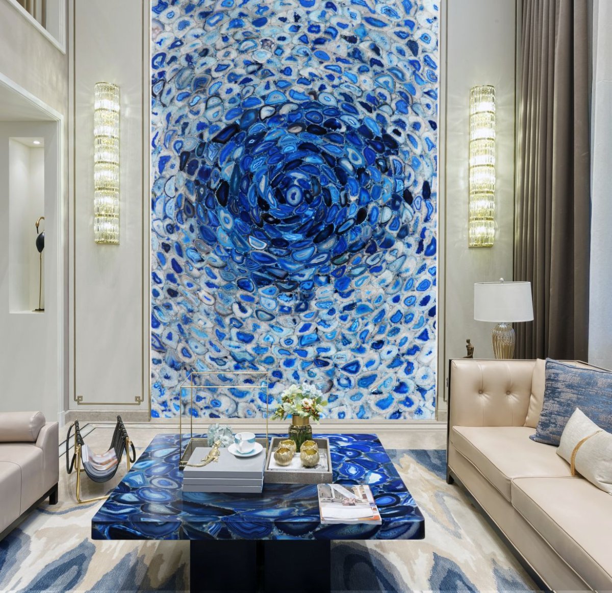 Интерьер из полудрагоценных камней