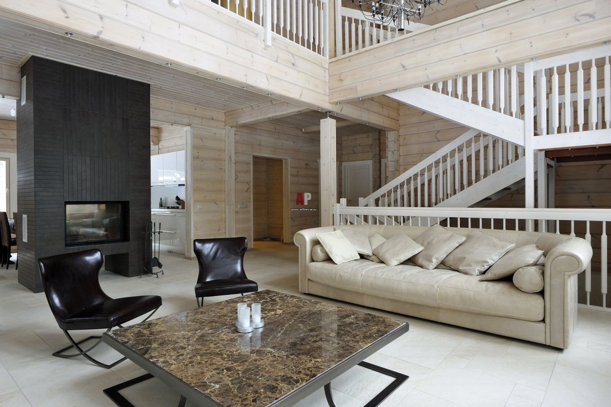 Дом из клееного бруса в скандинавском стиле