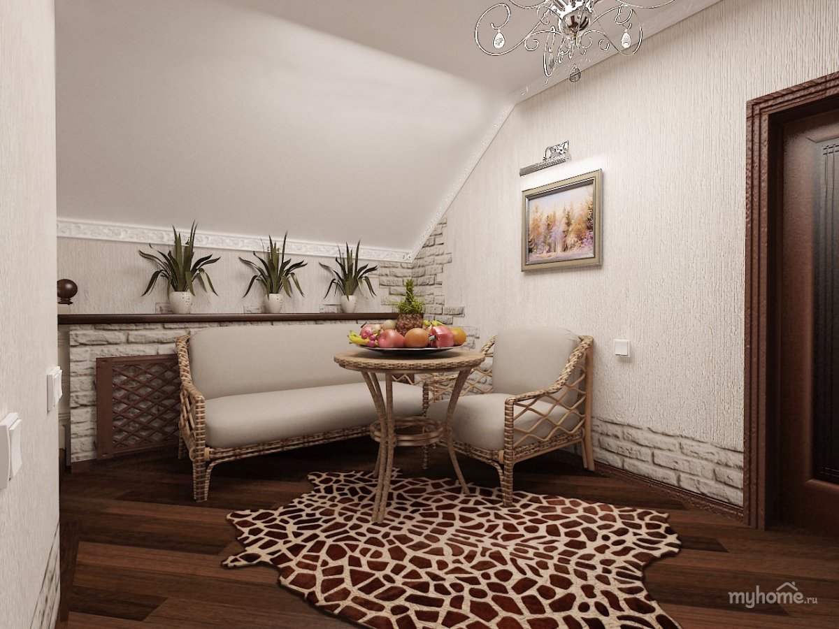 Холл на втором этаже в частном доме