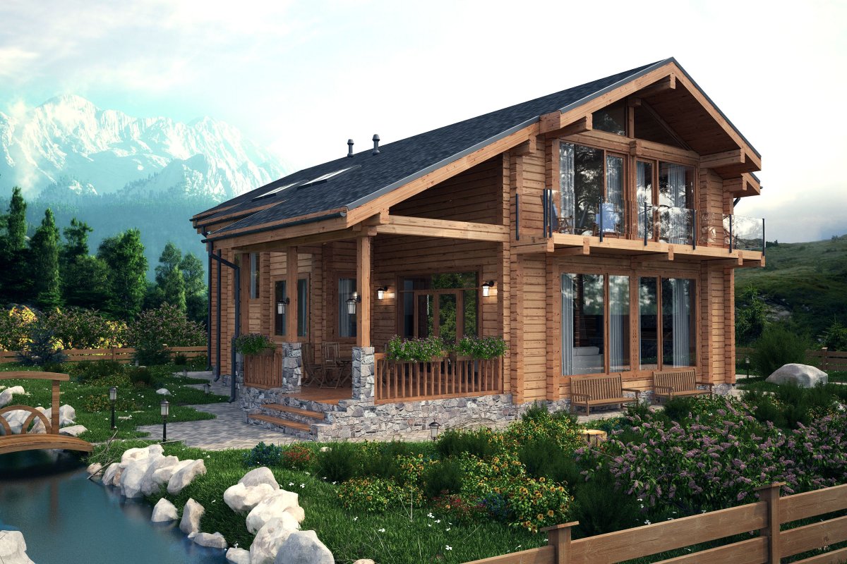 Дом из бруса в горах
