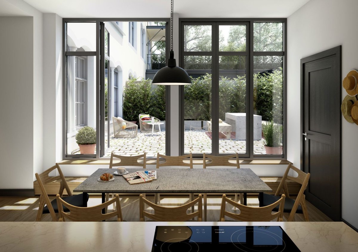 Столовая с панорамными окнами