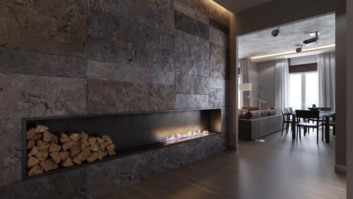 Биокамин в интерьере лофт