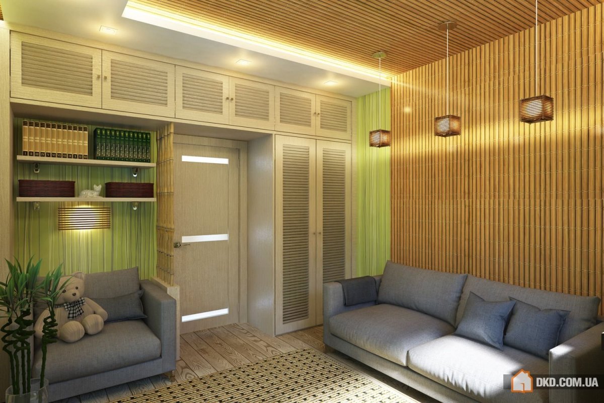 Экостиль в гостиной бамбук