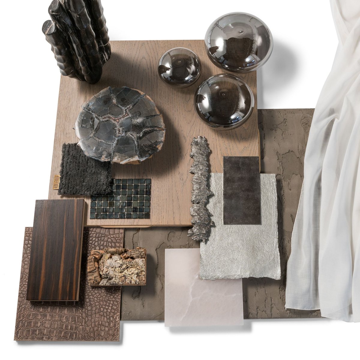 Коллаж материалов для интерьера