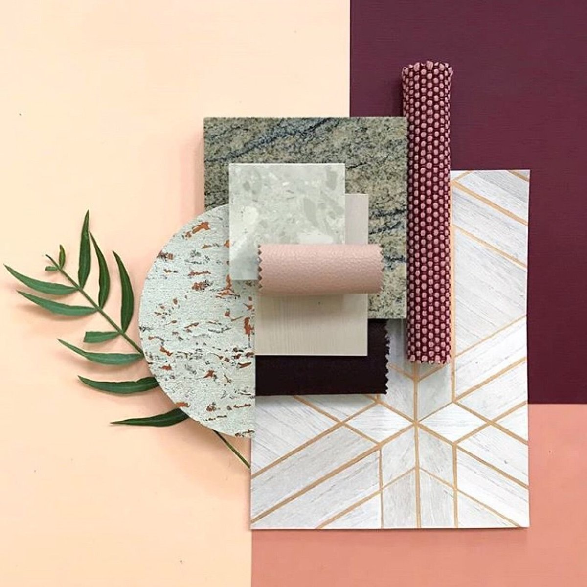 Коллаж материалов для интерьера