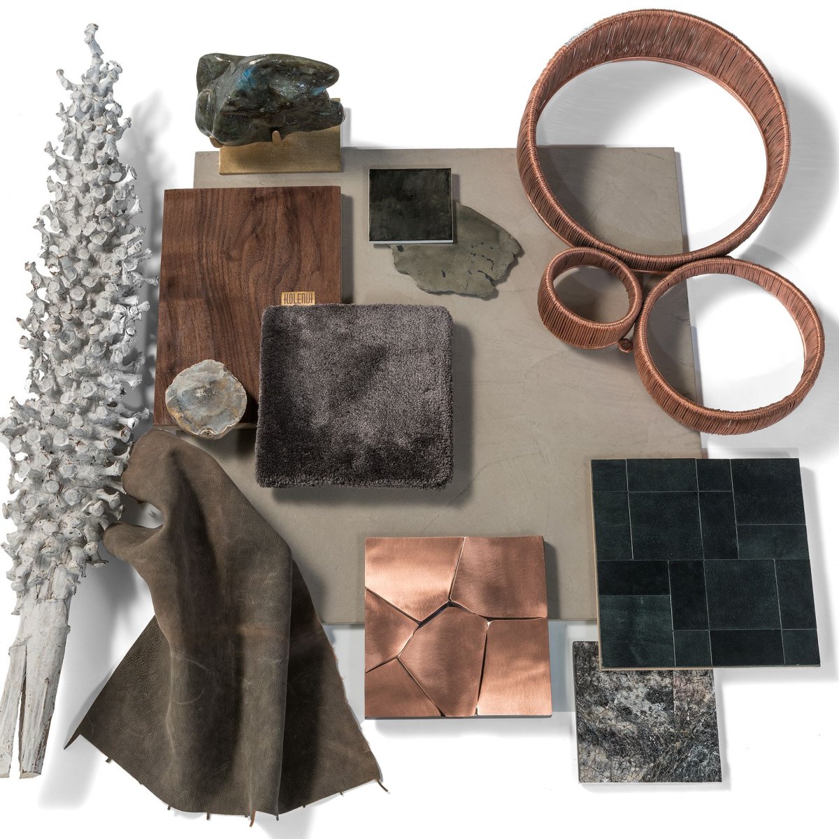 Коллаж материалов для интерьера