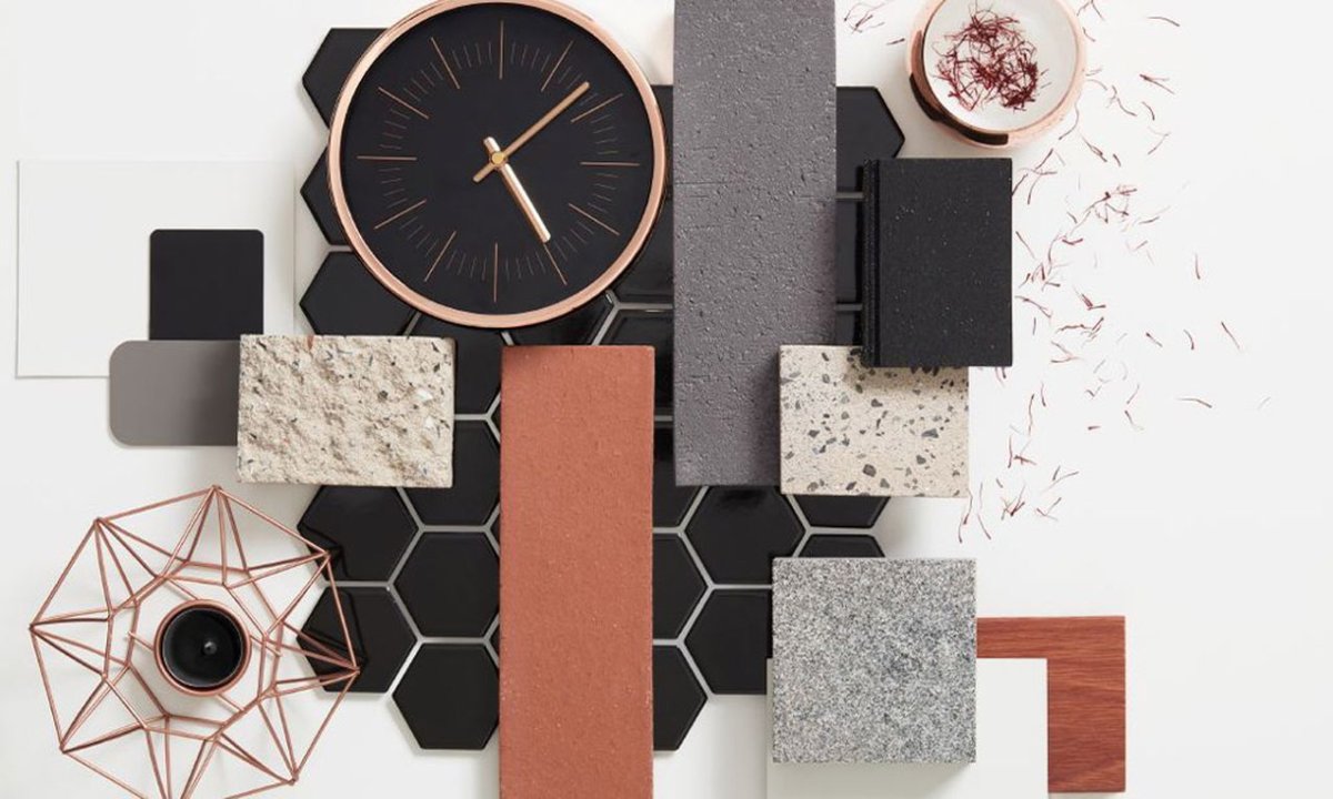 Коллаж материалов для интерьера