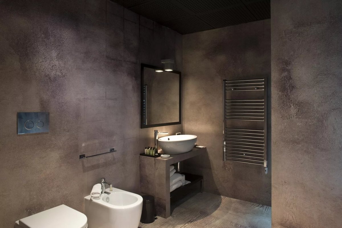 Декоративная штукатурка в ванной комнате