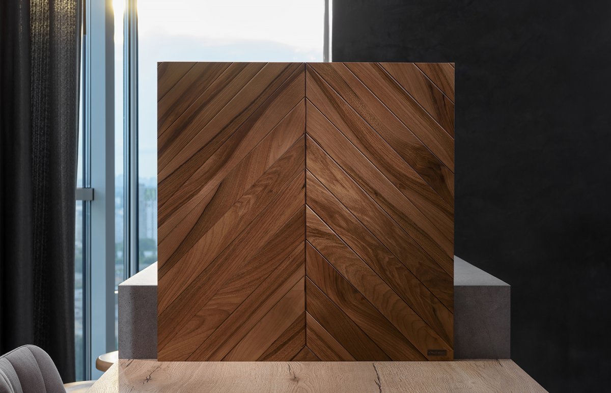 Шпонированные панели Topperfo Micro Ulme Stone Edition Acoustic Wood Panel