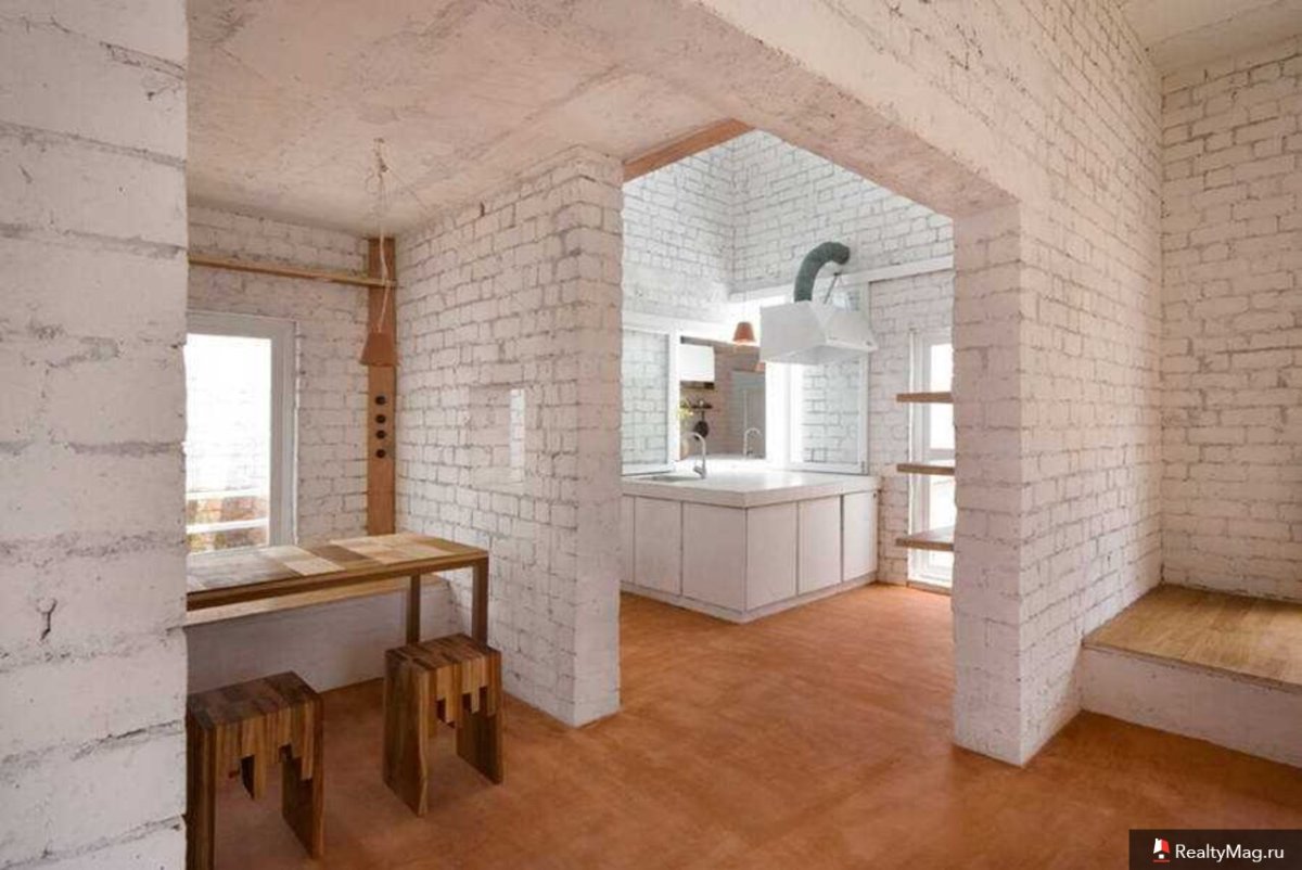Силикатный кирпич в интерьере