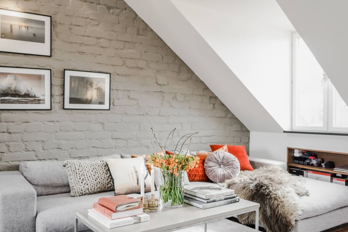 Крашеный кирпич в интерьере