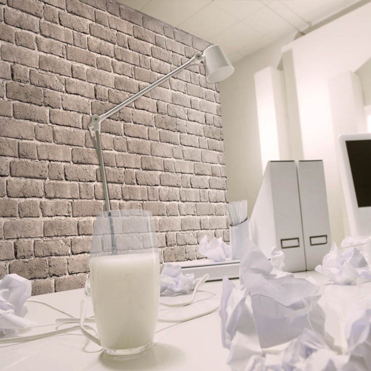 Декор из белого кирпича в интерьере