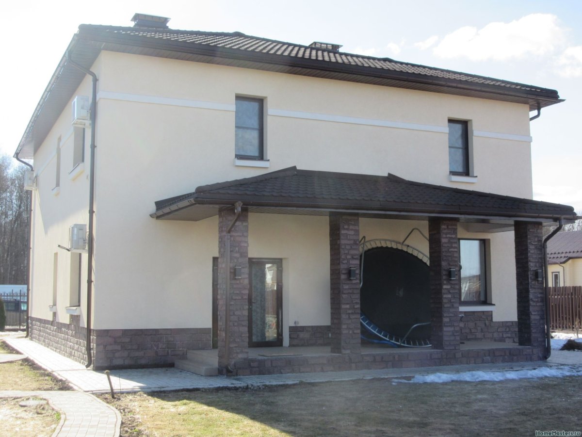 Облицовка фасада дома штукатуркой