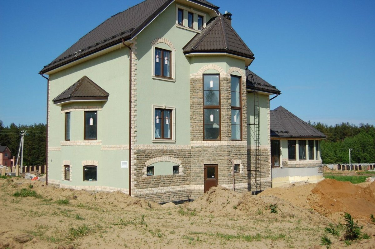 Фасад дома штукатурка