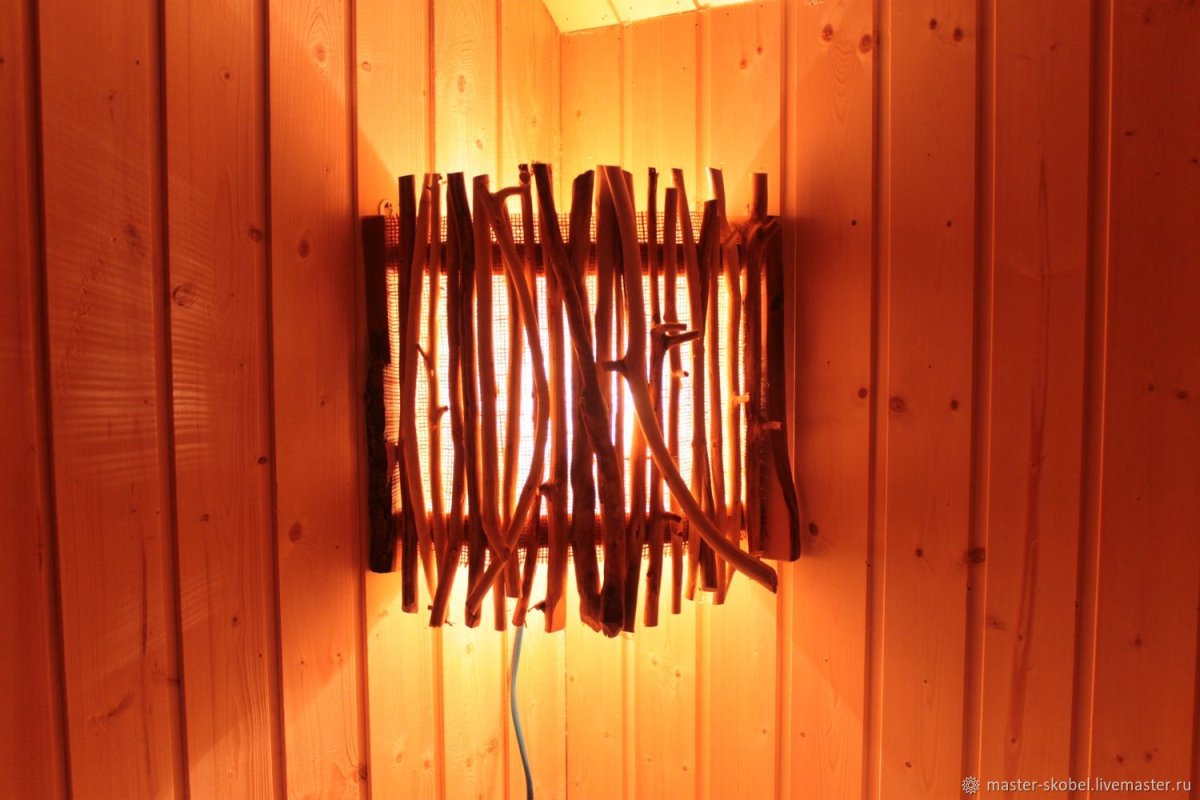Абажур из можжевельника для бани