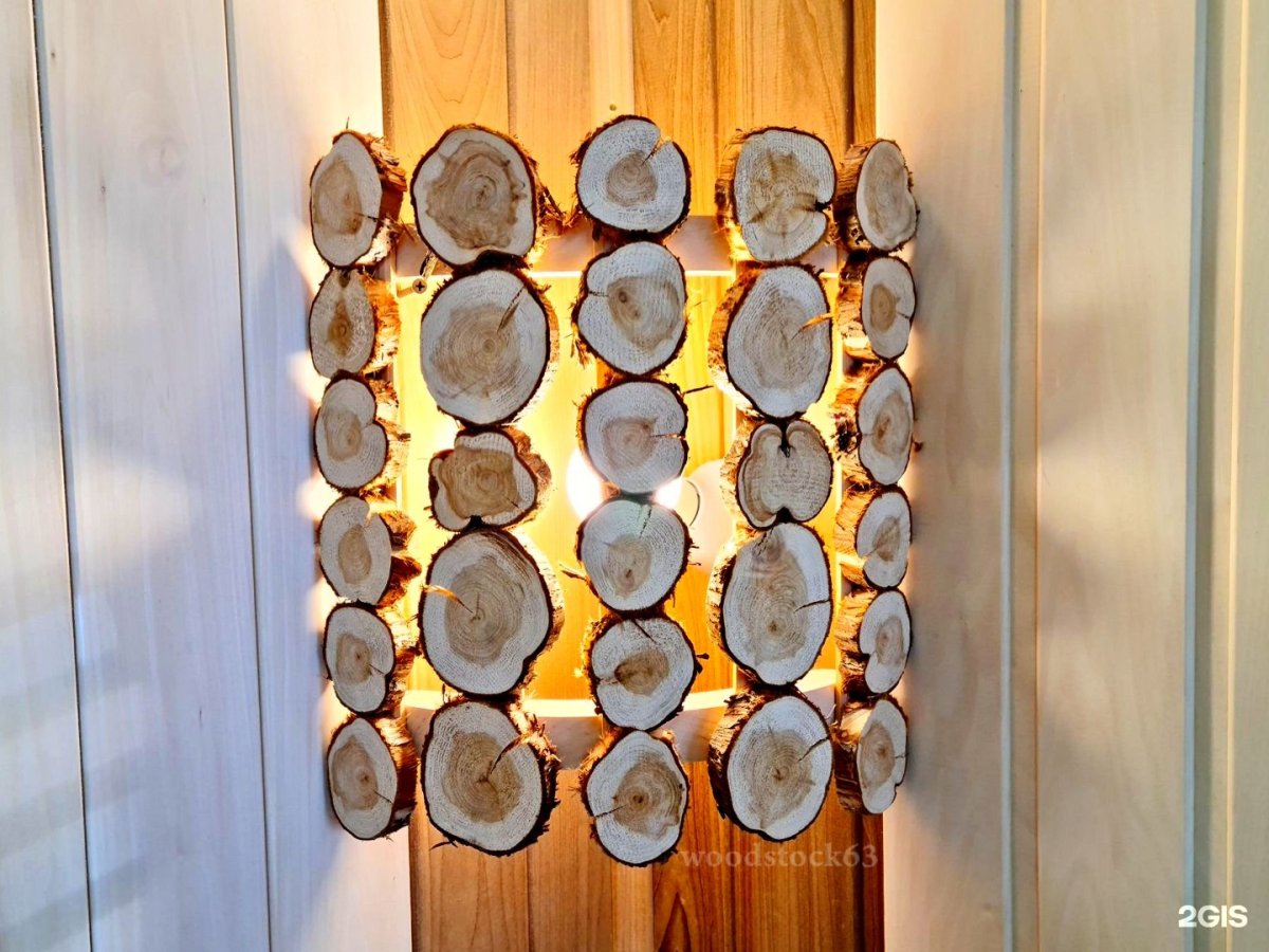 Абажур из спилов можжевельника