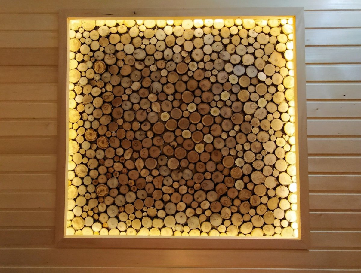 Панно из можжевельника для бани