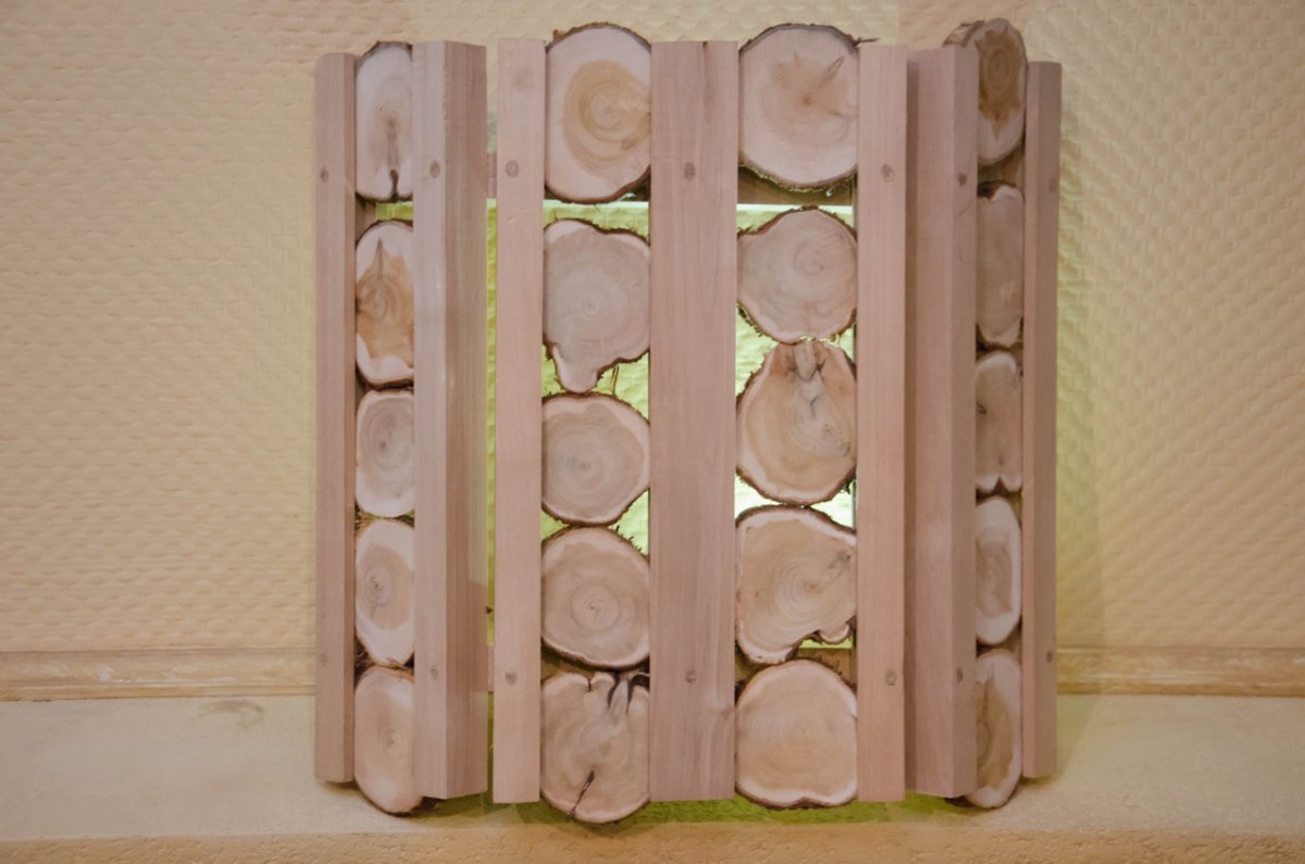 Абажур из можжевельника из реек